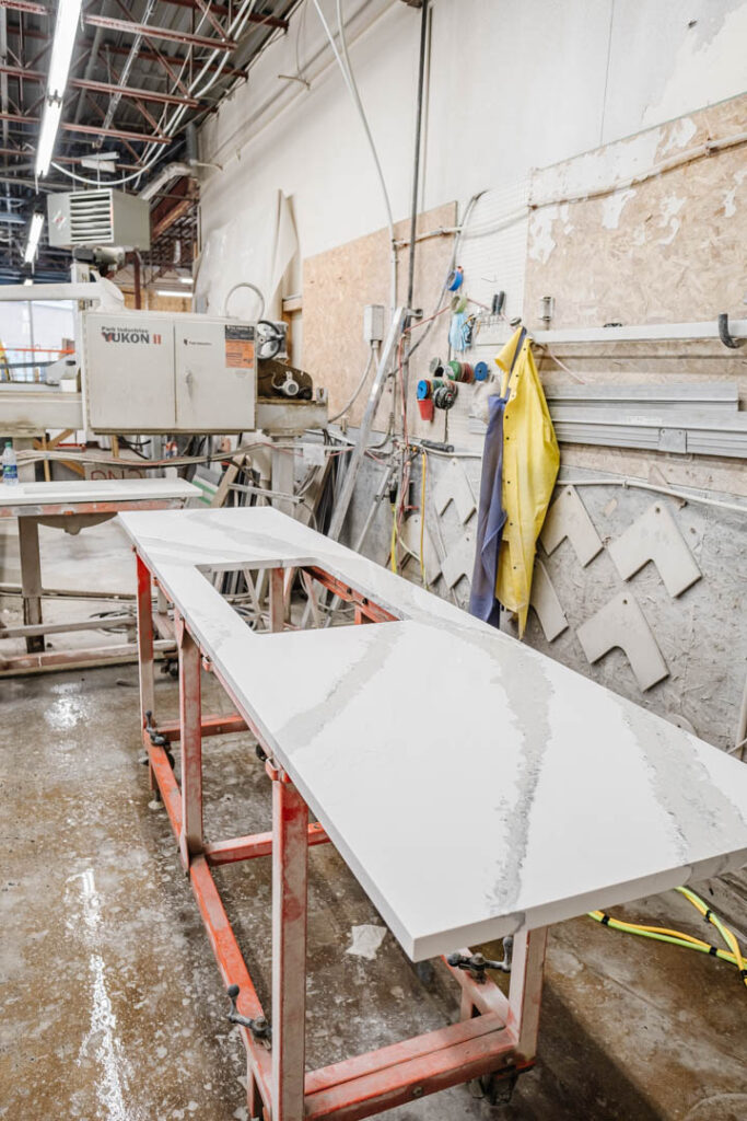 Stone slabs at our Calgary showroom and fabrication yard